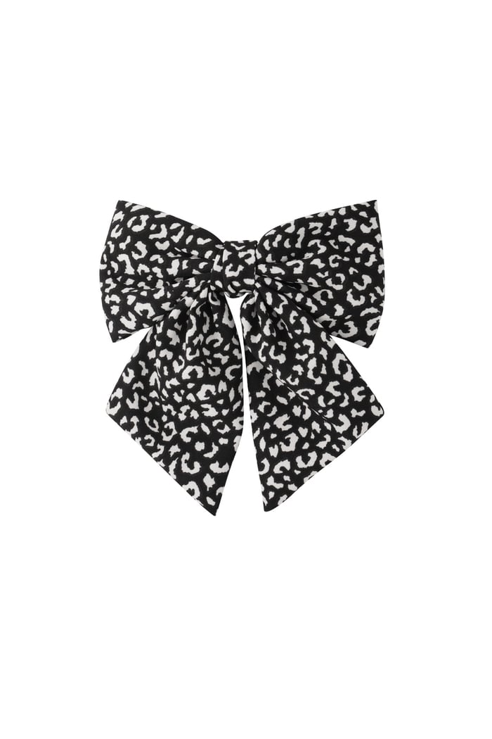 Panther print bow - black/white  