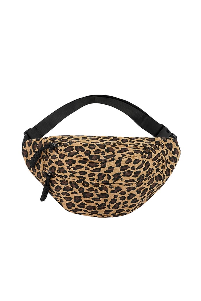 Leopard print hip bag - brown 