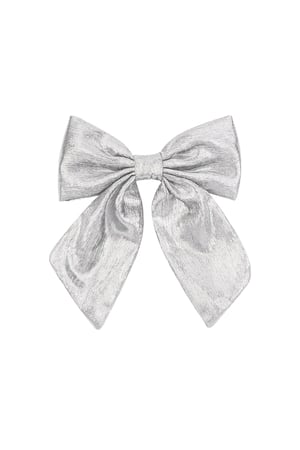 Bow hair clip - white Silver color h5 