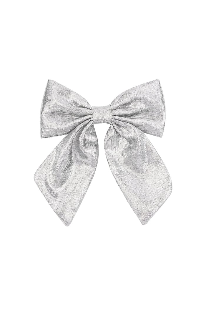 Bow hair clip - white Silver color 