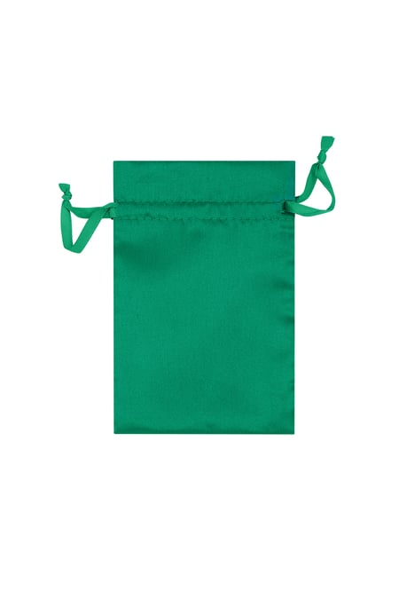 Basic satin jewelry bag - dark green 2