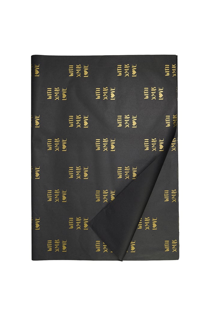 Xmas Love Large Tissue Paper (100PCS) - Black & Gold color 