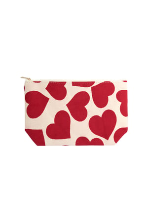 Make-up bag with hearts - red h5 