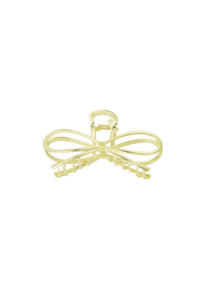 Hair clip bow babe - Gold color 