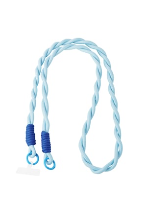 Long telephone cord twisted - light blue & blue h5 