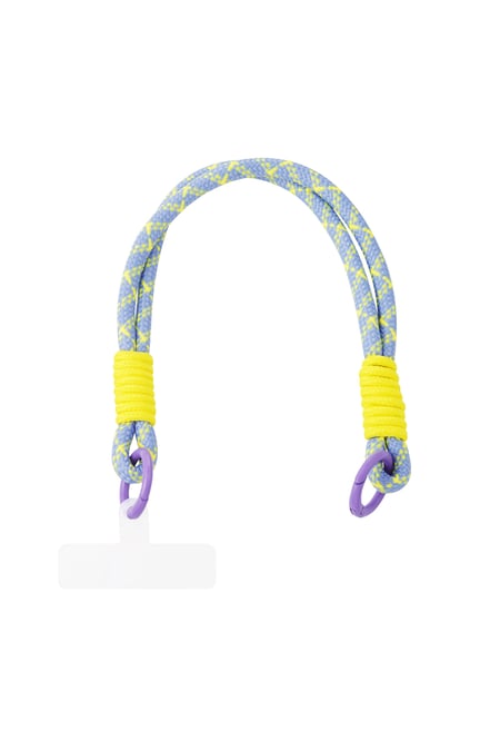 Phone cord with print - purple & yellow 2