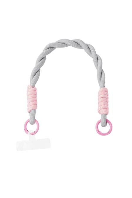 Telephone cord twisted - gray & pink