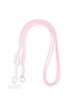 Summer telephone cord - light pink & white h5 