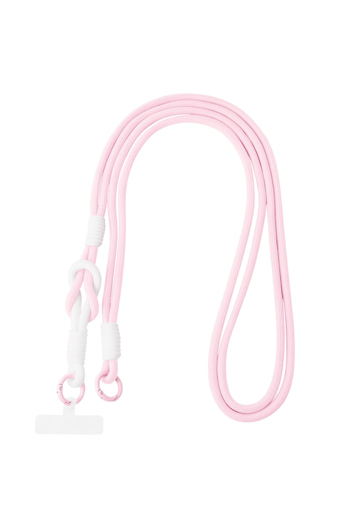 Summer telephone cord - light pink & white 