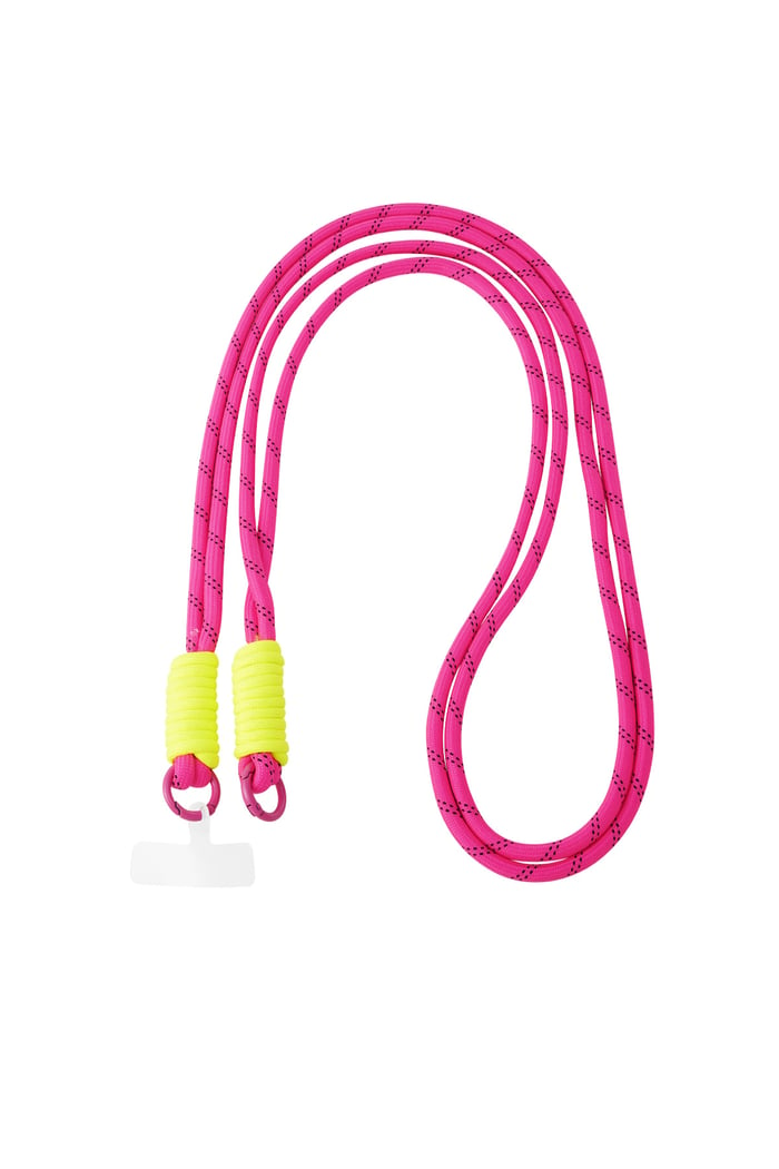 Long telephone cord with print - pink & bright yellow 