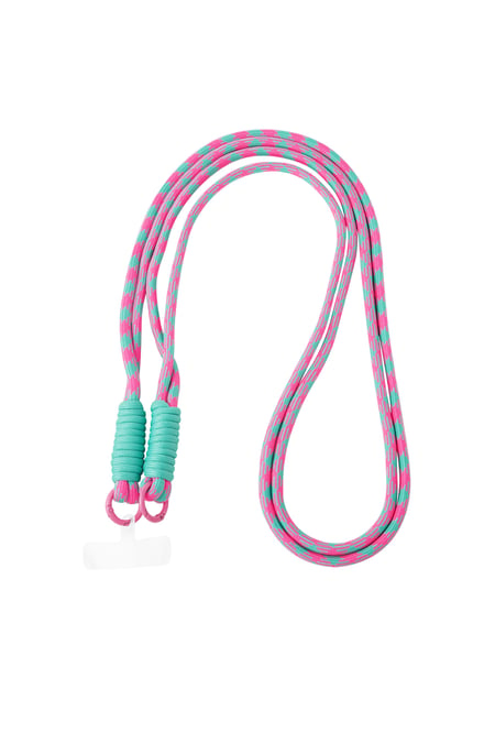 Long telephone cord with print - pink & turquoise