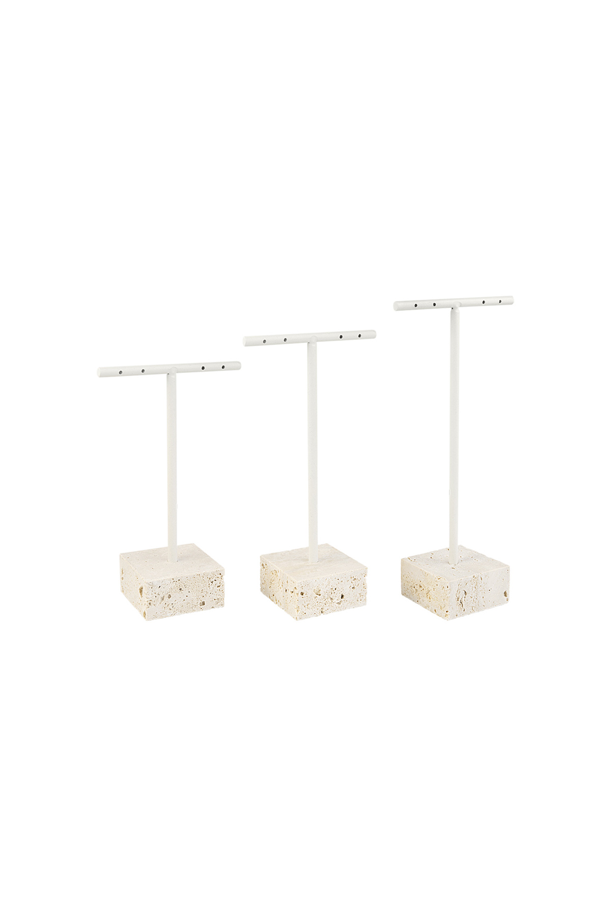 3 Stone Earring Displays - Off White