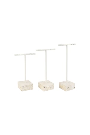 3 Stone Earring Displays - Off White h5 