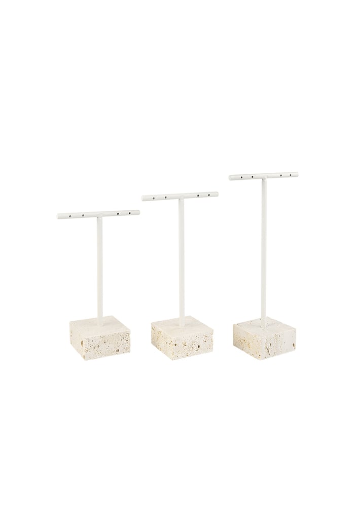 3 Stone Earring Displays - Off White 