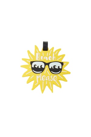 Beach Please suitcase tag - yellow h5 