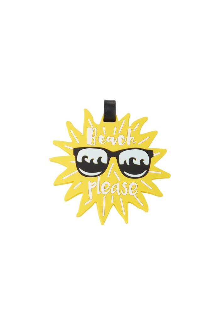 Beach Please suitcase tag - yellow 