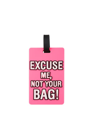 Excuse Me! suitcase tag - pink h5 