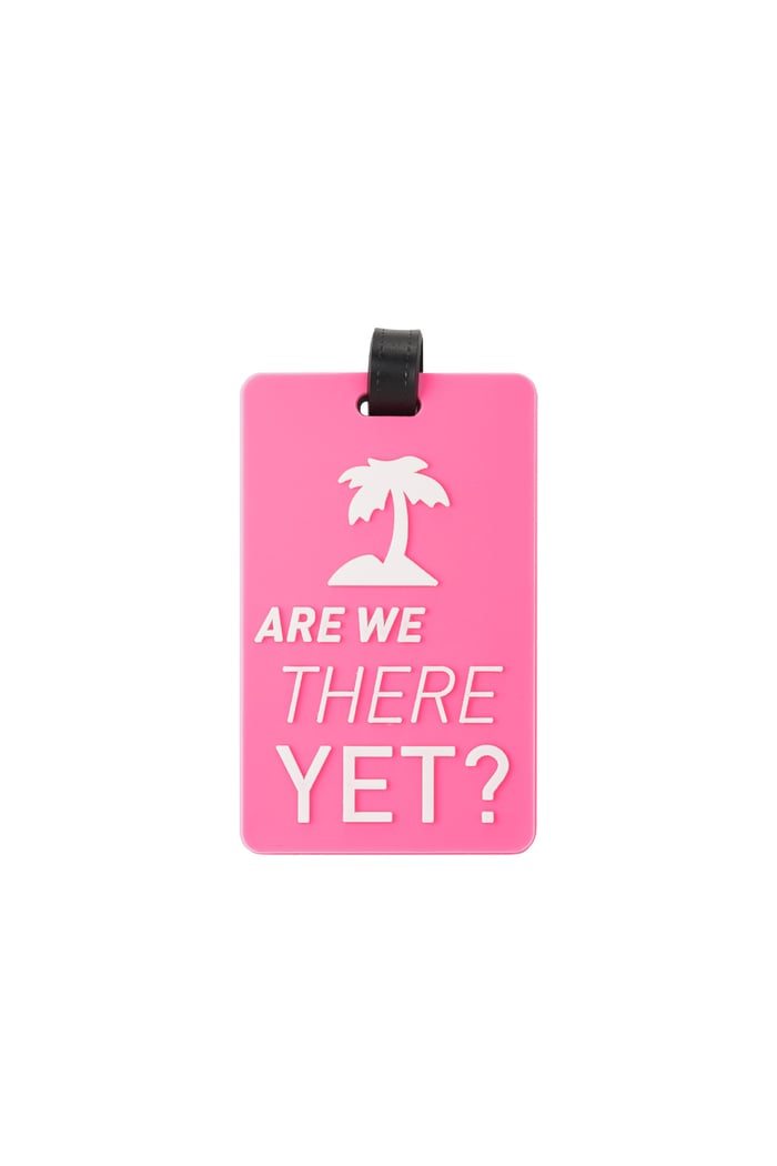 Are We There Yet? suitcase tag - pink 