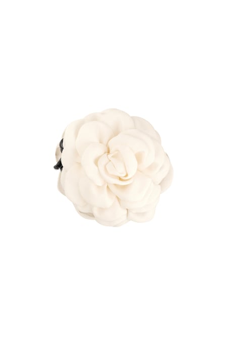 Rose hair clip - off white