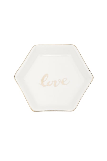 Glass display love catch - White