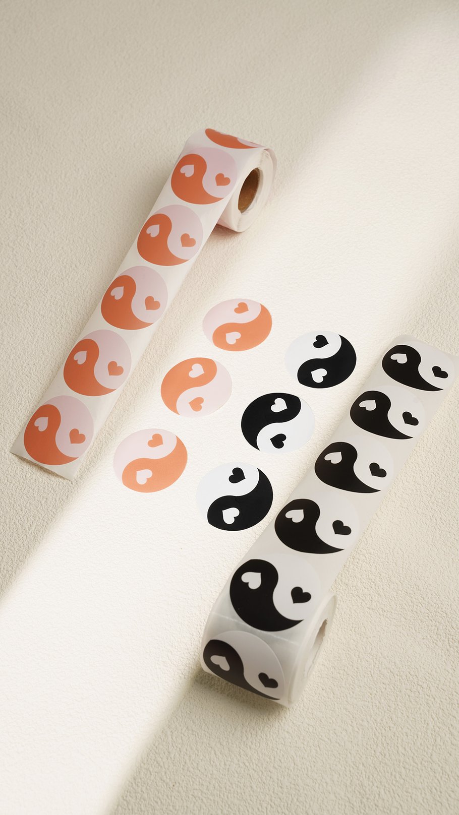 Stickers yin yang heart - Orange pink h5Picture2