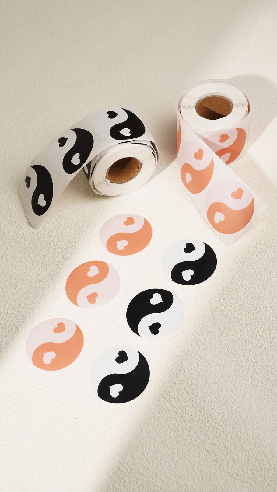 Stickers yin yang heart - Orange pink h5Picture3