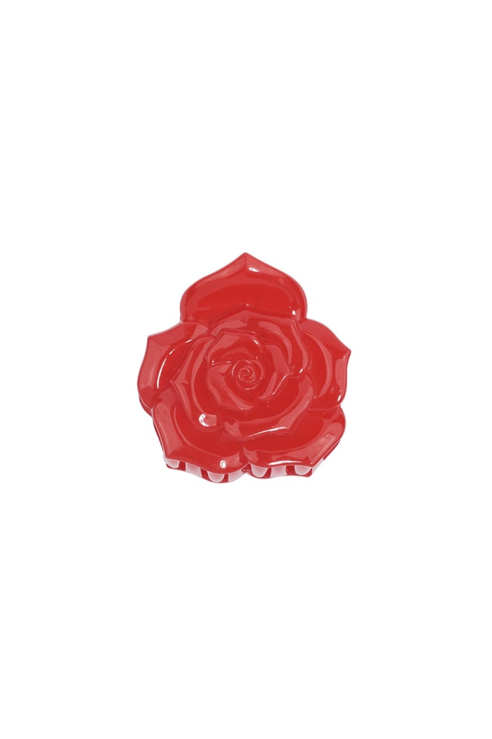 Rose hair clip - red 