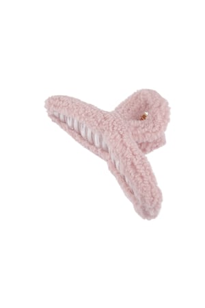 Fluffy Teddy Hair Clip - Pink h5 Picture3