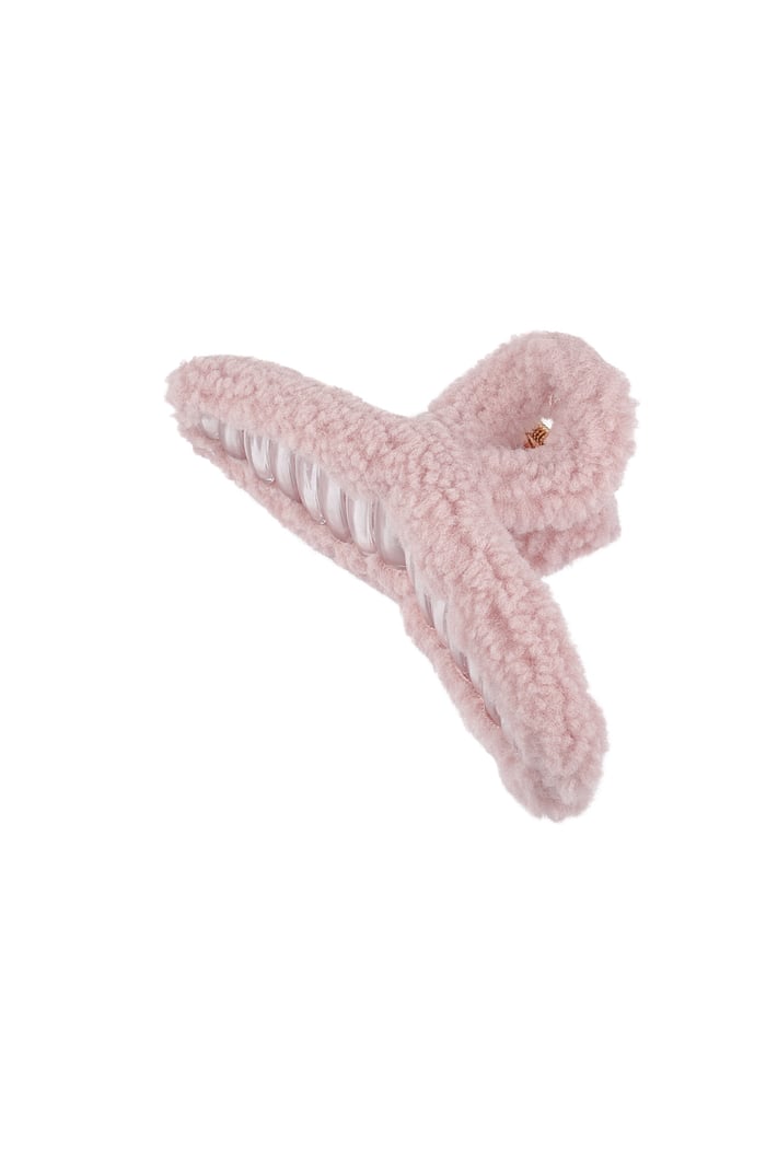 Fluffy Teddy Hair Clip - Pink Picture3