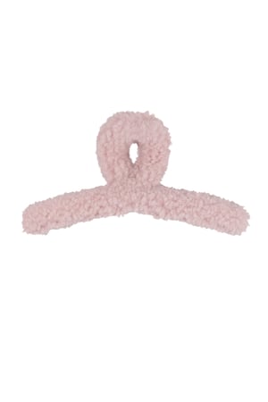 Fluffy Teddy Hair Clip - Pink h5 