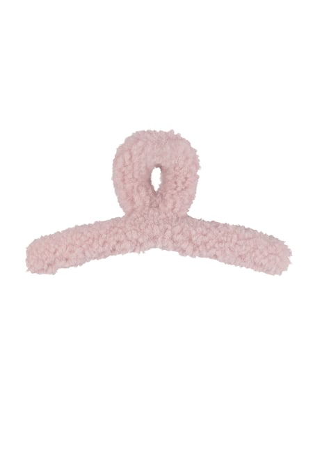 Fluffy Teddy Hair Clip - Pink