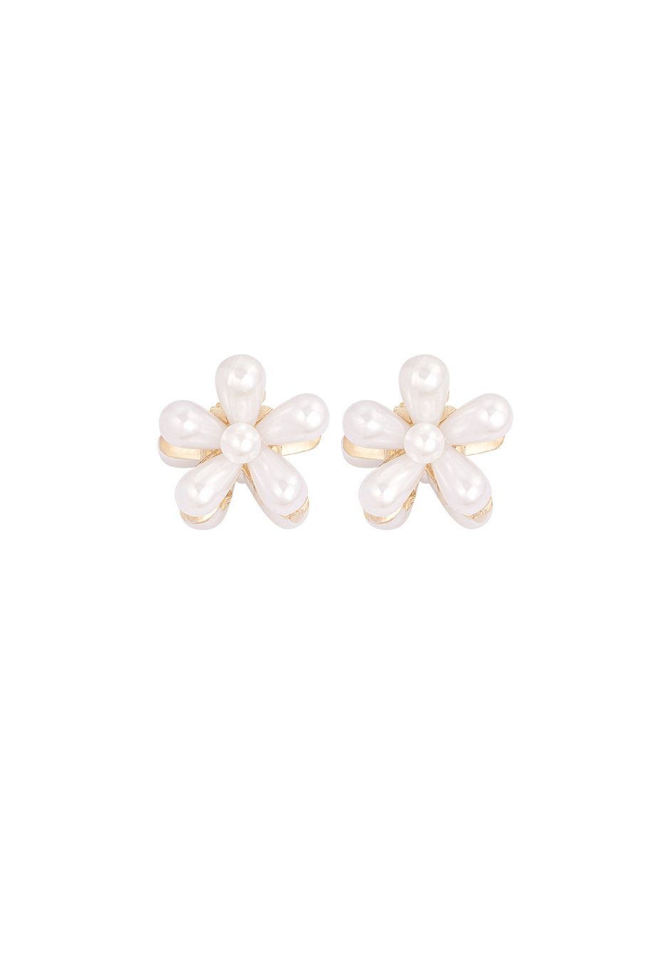 pearl flower hair clip - white