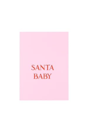 Weihnachtskarte Weihnachtsmann Baby - rosa h5 