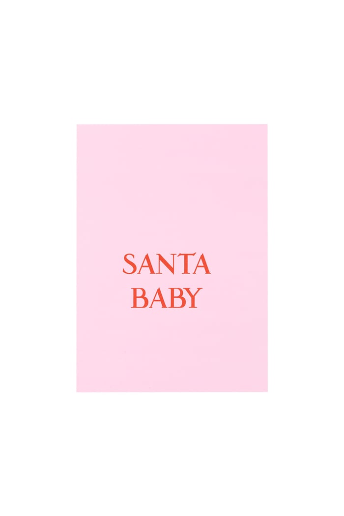 Weihnachtskarte Weihnachtsmann Baby - rosa 