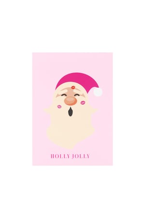 Christmas card santa kiss - pink h5 