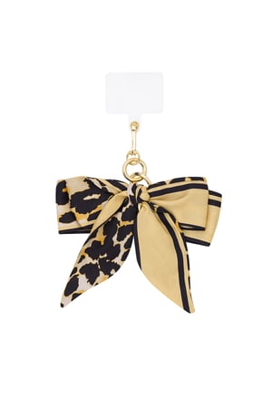 Phone cord bow perfection-Beige gold color h5 