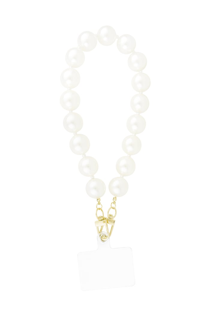 Telephone cord chic pearl - White gold color 