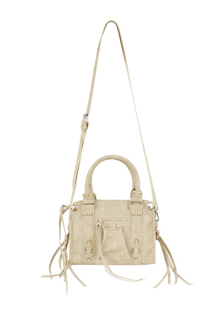 Spring Accent Fringe Bag - beige