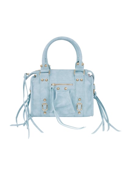 Spring Accent Fringe Bag - Blue