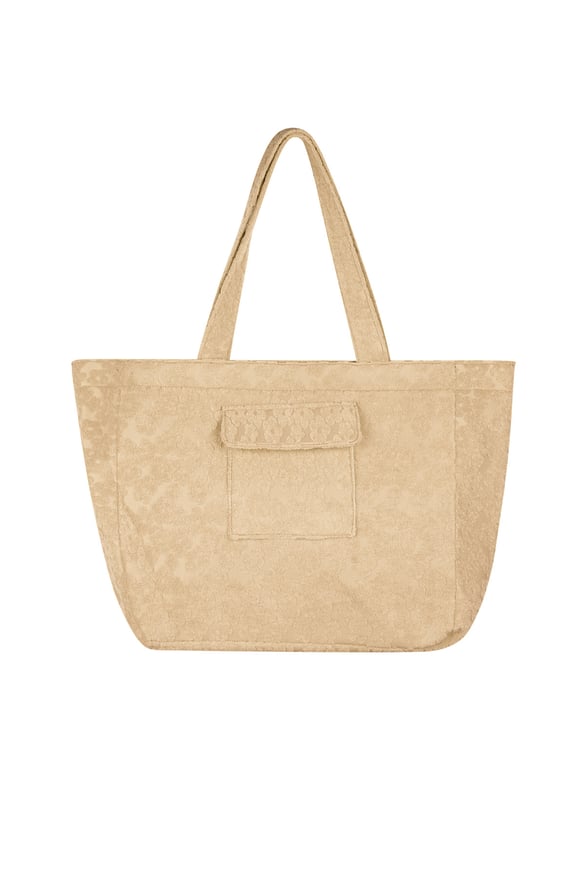 Große Blumenmädchen-Tasche - Beige