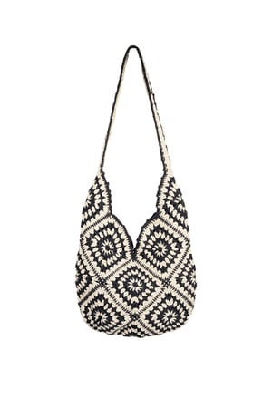 Bohemian Hobo bag - black & white h5 