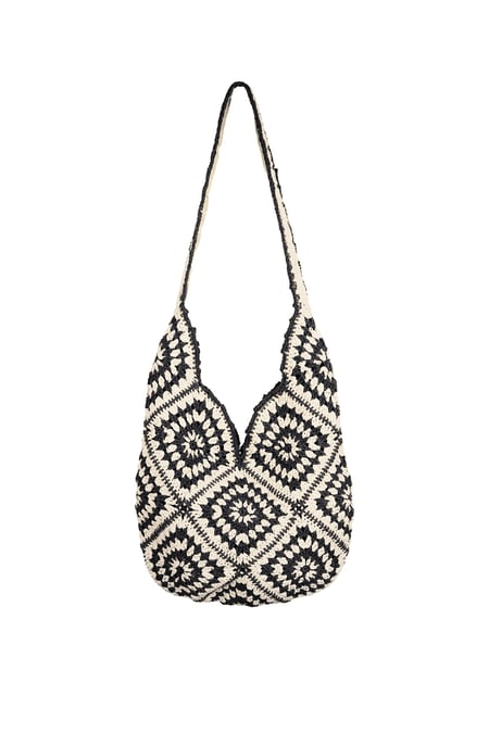 Bohemian Hobo bag - black & white