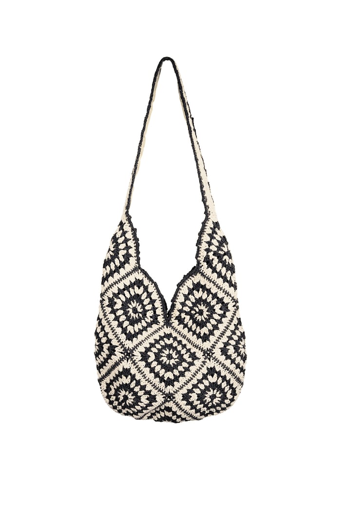 Bohemian Hobo bag - black & white 