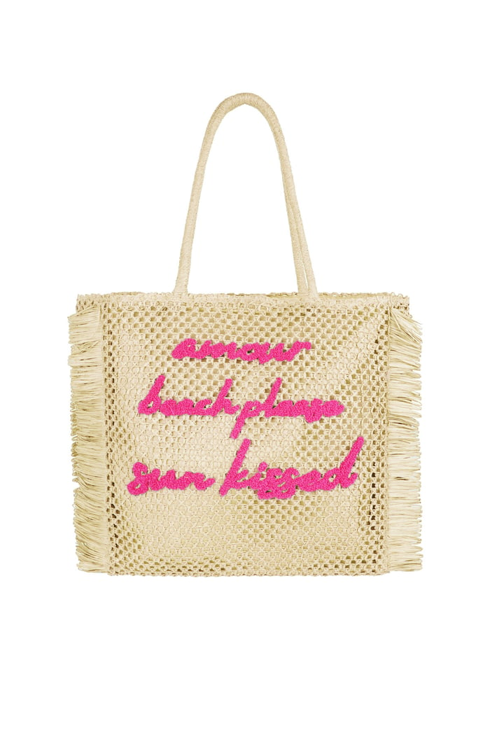 Borsa da spiaggia Amour Beach Please Sun Kissed - Bianco sporco 