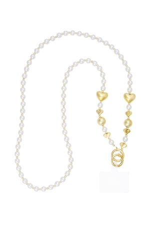 Phone cord pearl adoration - White gold color h5 