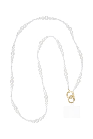 Phone cord pearl adoration - White gold color h5 