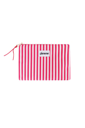 Flat toiletry bag thin stripe - Fuchsia h5 