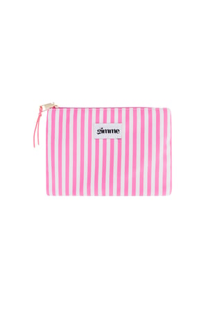 Flat toiletry bag thin stripe - Pink h5 