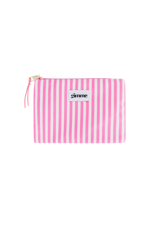 Flat toiletry bag thin stripe - Pink