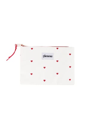 Flat toiletry bag hearts - White h5 